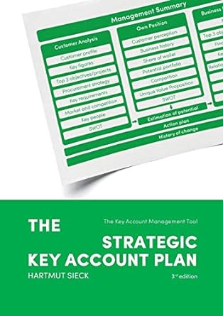the strategic key account plan 3rd edition hartmut sieck 3739224576, 978-3739224572