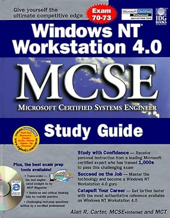 windows nt workstation 4 0 mcse study guide 1st edition alan r carter 0764532499, 978-0764532498