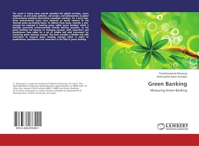 green banking measuring green banking 1st edition kulanthavadivel shaumya ,anthonypillai anton arulrajah