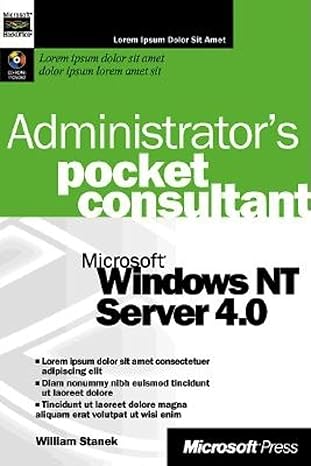 administrators pocket consultant microsoft windows nt server 4 0 1st edition william r stanek 0735605742,