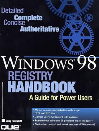 windows 98 registry handbook a guide for power users 1st edition jerry honeycutt 0789719479, 978-0789719478