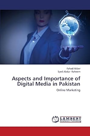 aspects and importance of digital media in pakistan online marketing 1st edition fahad akber ,syed abdur