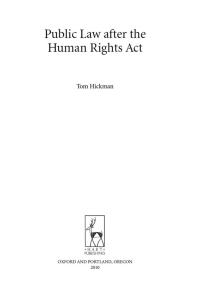 public law after the human rights act 1st edition tom hickman 1841139696, 9781841139692