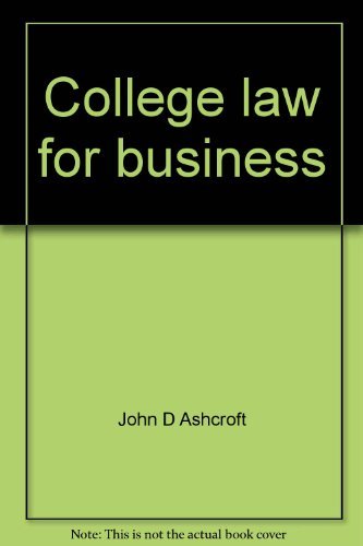 college law for business 9th edition john d ashcroft 0538129107, 9780538129107