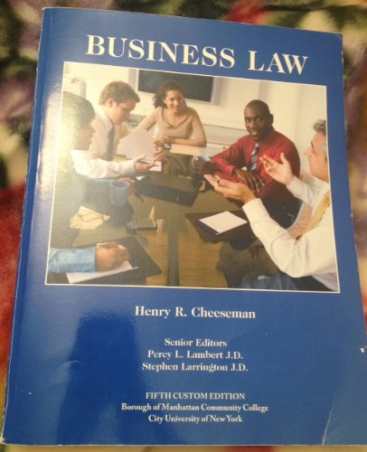 business law 5th edition henry r. cheeseman 1256308579, 9781256308577