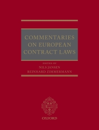 commentaries on european contract laws 1st edition nils jansen, reinhard zimmermann 0198790694, 9780198790693