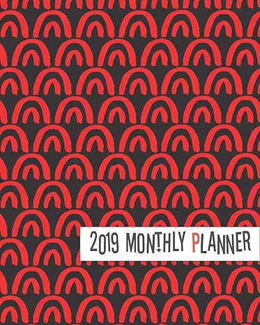 2019 planner red curves yearly monthly weekly 12 months 365 days cute planner calendar schedule appointment