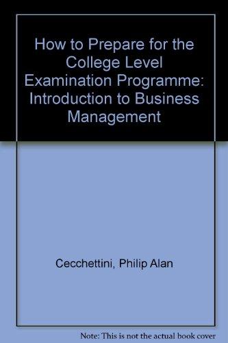 introduction to business management a resource manual for the subject examination 1st edition college