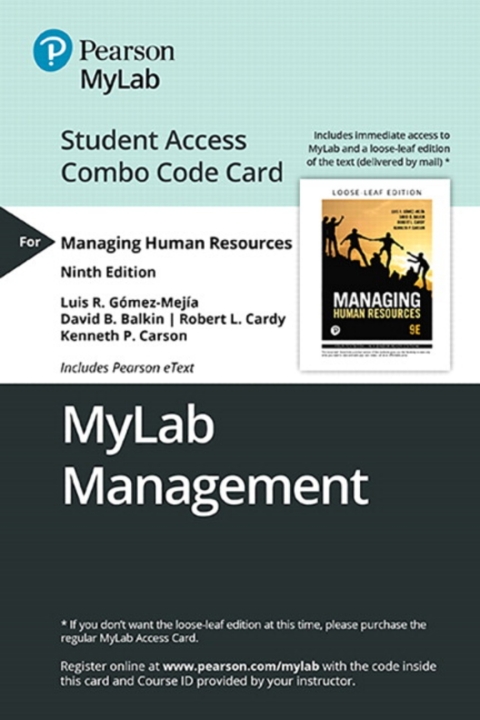 managing human resources mylab management with pearson  + print combo access code 9th edition gomez mejia,