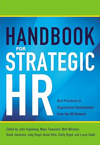 handbook for strategic hr best practices in organization development from the od network 1st edition john