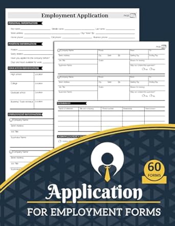 application for employment forms new employee recruitment selection form book for organizations businesses 60