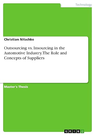 outsourcing vs insourcing in the automotive industry the role and concepts of suppliers 1st edition christian