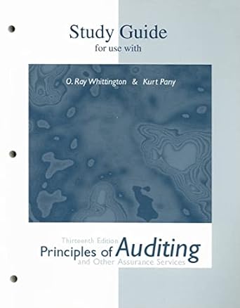 Study Guide For Use With Principles Of Auditing And Other Assurance Services