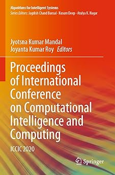 proceedings of international conference on computational intelligence and computing iccic 2020 1st edition