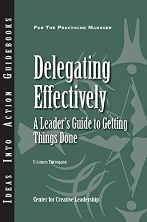 delegating effectively a leader s guide to getting things done 1st edition clemson turregano 1604911549,