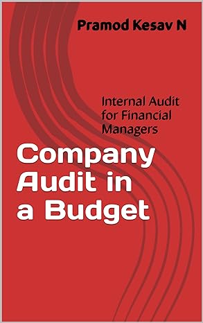 company audit in a budget internal audit for financial managers 1st edition pramod kesav n b09qxf42m2