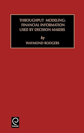 throughput modeling financial information used by decision makers 1st edition waymond rodgers 0762303409,