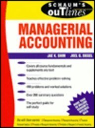 schaums outline of theory and problems of managerial accounting  jae k. shim, joel g. siegel 0070573050,