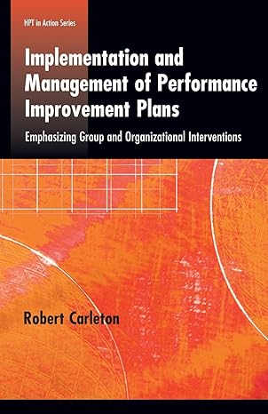Implementation And Management Of Performance Improvement Plans Emphasizing Group And Organizational Interventions