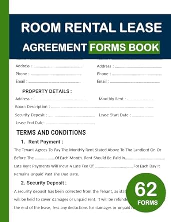 Room Rental Lease Agreement Forms Book