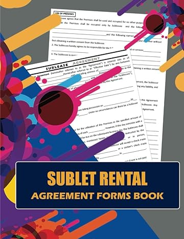sublet rental agreement forms book 1st edition veronica ackerman b0cj465kdv