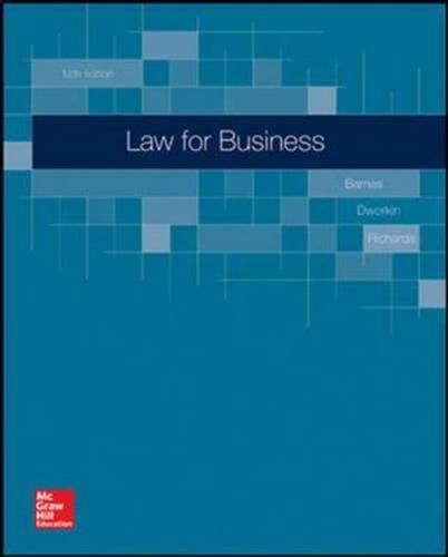 law for business 12th edition a james barnes , terry m dworkin , eric richards 1259254216, 9781259254215
