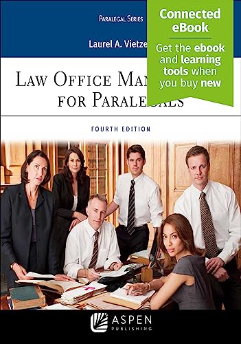 law office management for paralegals 4th edition laurel a vietzen 1543813828, 9781543813821