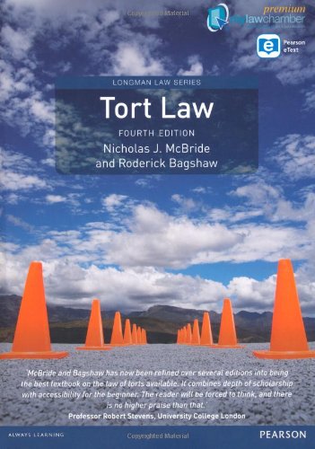 tort law 4th edition nicholes j mcbride , roderick bagshaw 1292010754, 9781292010755