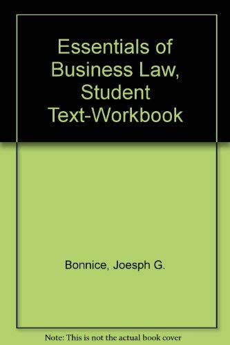 essentials of business law 1st edition joseph g bonnice , anthony l liuzzo 0070065276, 9780070065277