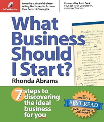 what business should i start 7 steps to discovering the ideal business for you 1st edition rhonda abrams