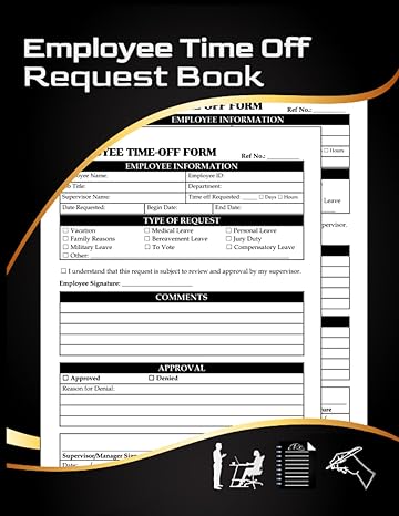 employee time off request book employee time off request tracker for employers business managers/supervisors
