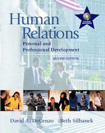 human relations personal and professional development 2nd edition 1st edition david a decenzo b0086prqo4