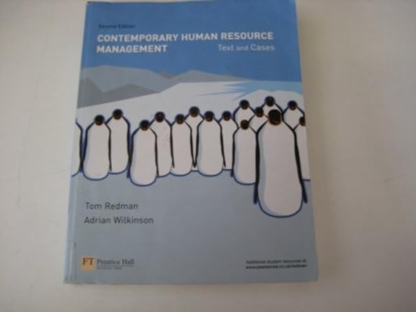 contemporary human resource management text and cases 1st edition redman b008aumgc2