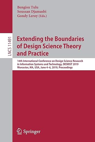 extending the boundaries of design science theory and practice 1st edition bengisu tulu ,soussan djamasbi