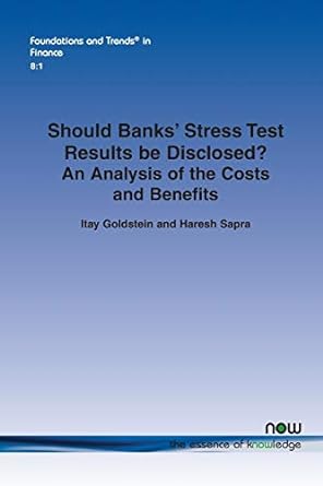 should banks stress test results be disclosed an analysis of the costs and benefits 1st edition itay