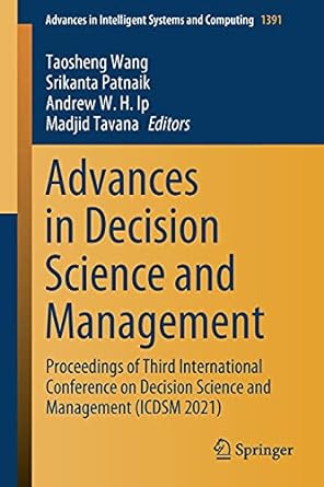advances in decision science and management proceedings of third international conference on decision science
