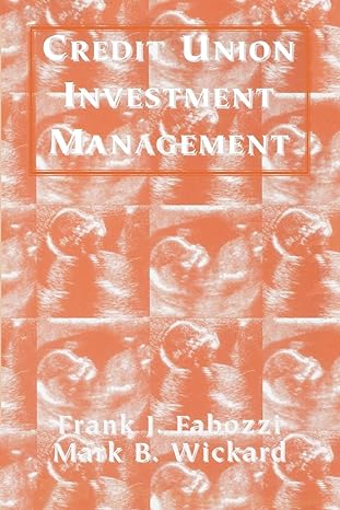 credit union investment management 1st edition frank j. fabozzi ,mark b. wickard 1883249139, 978-1883249137