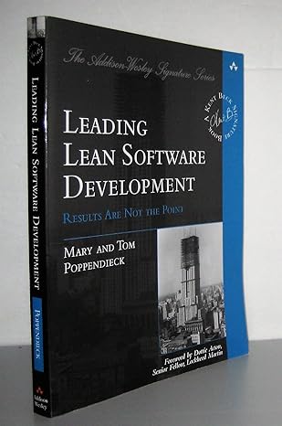 leading lean software development results are not the point 1st edition mary poppendieck ,tom poppendieck