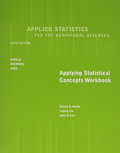 applied statistics for the behavioral sciences 5th edition dennis e hinkle , william wiersma , stephen g jurs