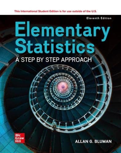 elementary statistics a step by step approach 11th edition allan g. bluman 1265248125, 9781265248123