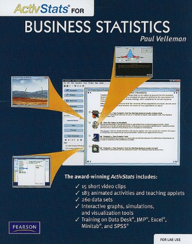 activestats for business statistics 1st edition paul velleman 0321588967, 9780321588968