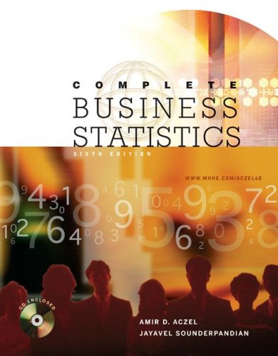 complete business statistics 6th edition amir d aczel , jayavel sounderpandian 0072868821, 9780072868821