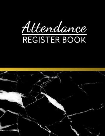 attendance register book simple attendance tracker with space 30 names records black and marble theme 1st