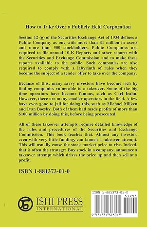 how to take over a publicly held corporation 1st edition samuel h. sloan 1881373010, 978-1881373018