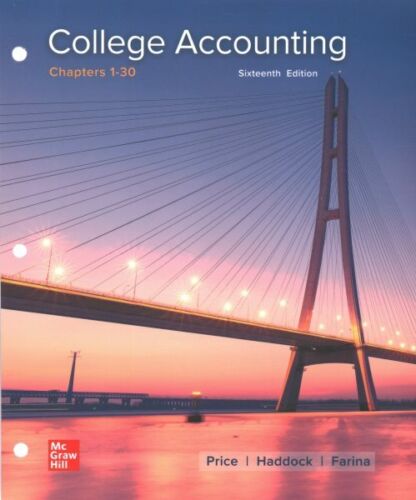 College Accounting Chapters 1 30 Paperback By Price John Ellis Ph D Ha