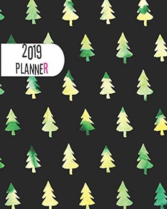 2019 Planner Christmas Trees Yearly Monthly Weekly 12 Months 365 Days Cute Planner Calendar Schedule Appointment Agenda Meeting