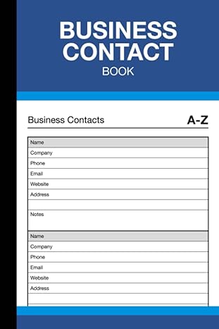 business contact book a z address log with phone email company and associate or client name 6 x 9 inches 1st