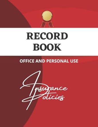 insurance policies record tracker indemnity book keeping 1st edition john wills b0b3k5b6xh