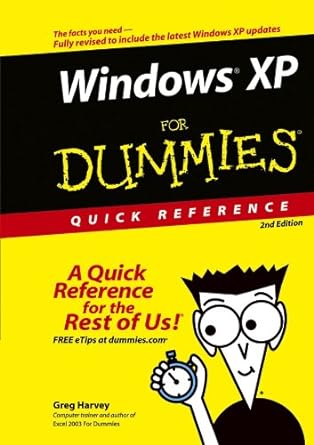 windows xp for dummies quick reference 2nd edition greg harvey 0764574647, 978-0764574641