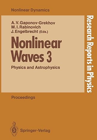 Nonlinear Waves 3 Physics And Astrophysics Proceedings